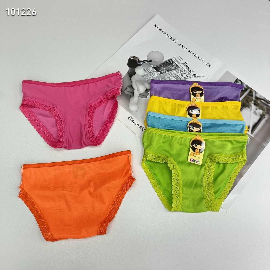 DD-551-1# Export Underwear for Girls' Underwear, Comfortable and breathable Triangle Underwear, Children's Clothing, Smooth plate triangle Pants, Lace Edge Underwear, Children's Underwear, QNI Specification drawing