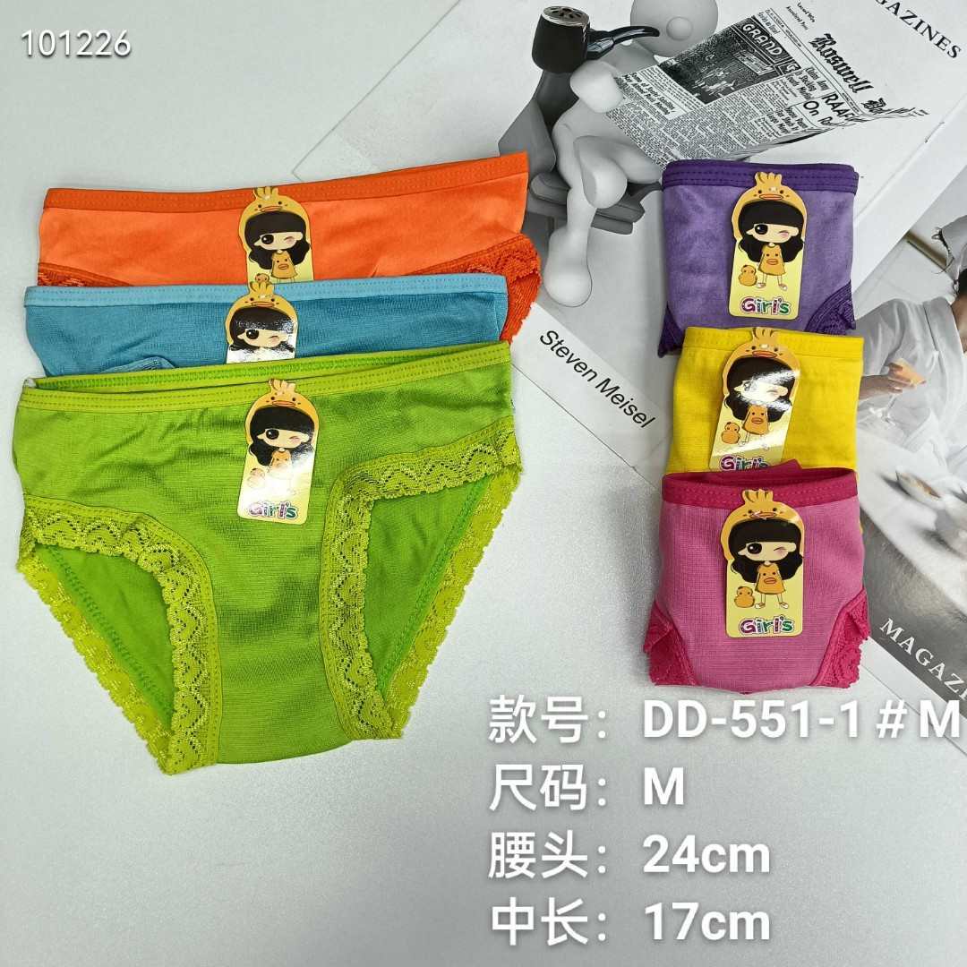 DD-551-1# Export Underwear for Girls' Underwear, Comfortable and breathable Triangle Underwear, Children's Clothing, Smooth plate triangle Pants, Lace Edge Underwear, Children's Underwear, QNI full figure