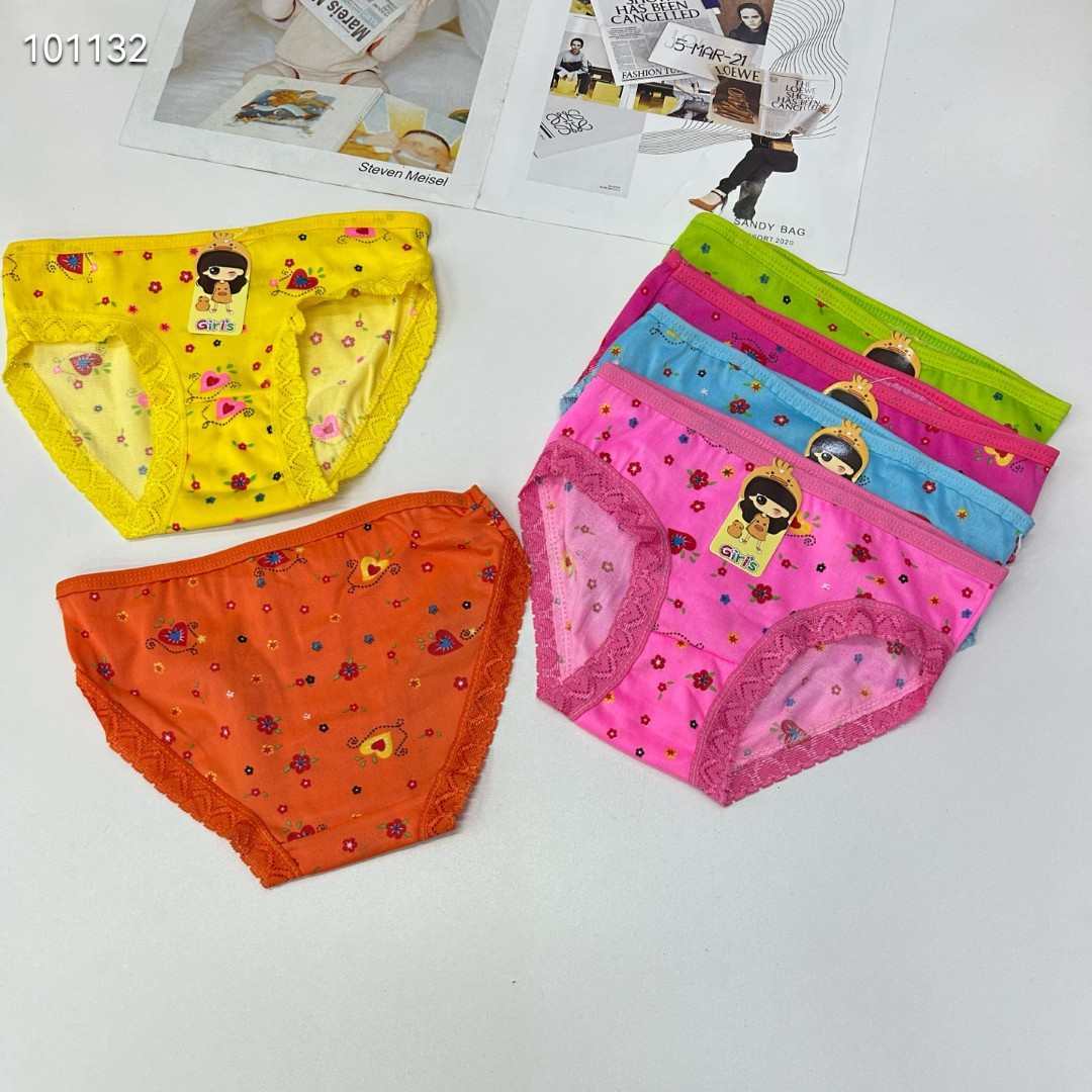 DD-8631# Export Underwear for Girls, Comfortable and breathable Underwear, Children's clothing, Girls' Heart, lace edge printed triangle pants, Children's Underwear QNI Application Scenario