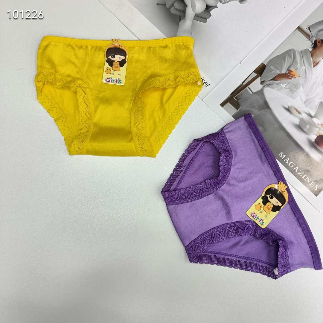 DD-551-1# Export Underwear for Girls' Underwear, Comfortable and breathable Triangle Underwear, Children's Clothing, Smooth plate triangle Pants, Lace Edge Underwear, Children's Underwear, QNI details Picture