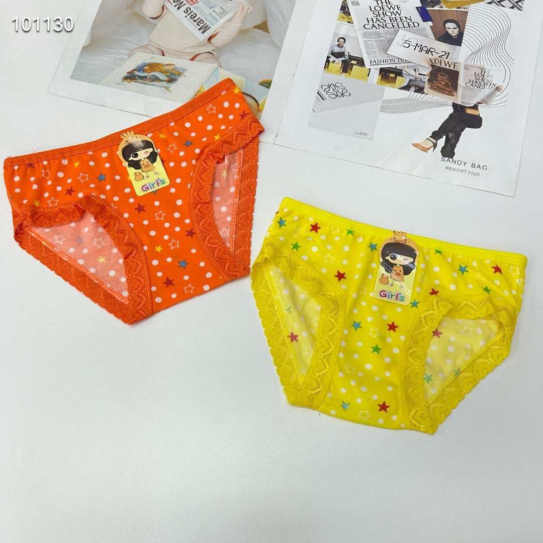 DD-8678# Export Underwear for Girls, Comfortable and breathable underwear, children's clothing, Girls' polt-dot five-pointed star lace printed triangle pants, Children's underwear QNI Specification drawing