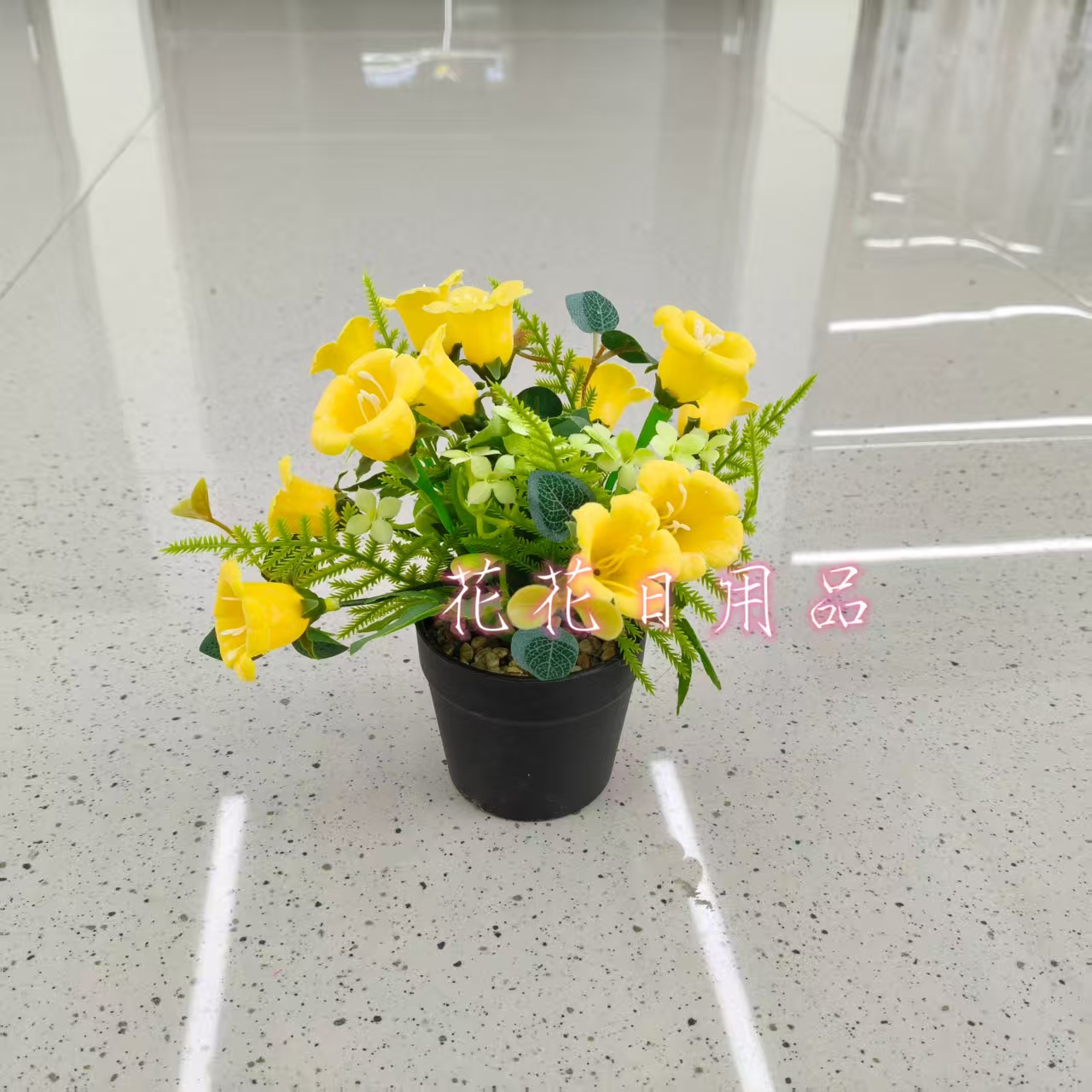 仿真花假花盆景塑料盆铃铛花装饰品详情3