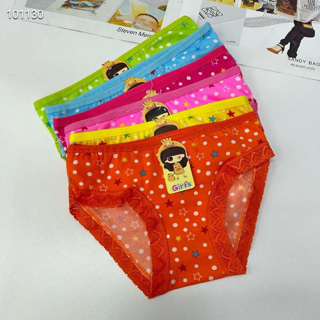 DD-8678# Export Underwear for Girls, Comfortable and breathable underwear, children's clothing, Girls' polt-dot five-pointed star lace printed triangle pants, Children's underwear QNI Application Scenario