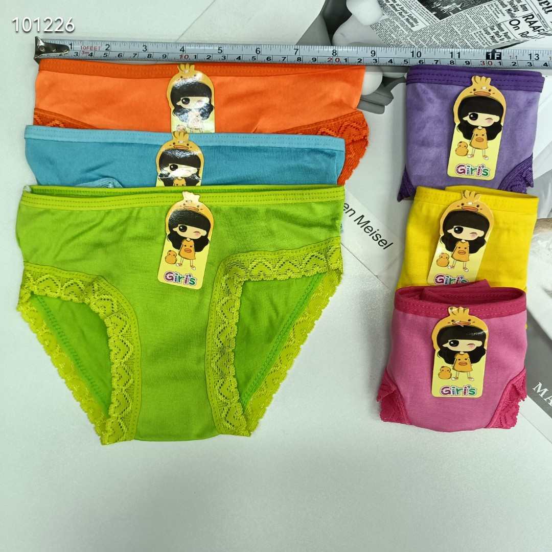 DD-551-1# Export Underwear for Girls' Underwear, Comfortable and breathable Triangle Underwear, Children's Clothing, Smooth plate triangle Pants, Lace Edge Underwear, Children's Underwear, QNI Item Picture