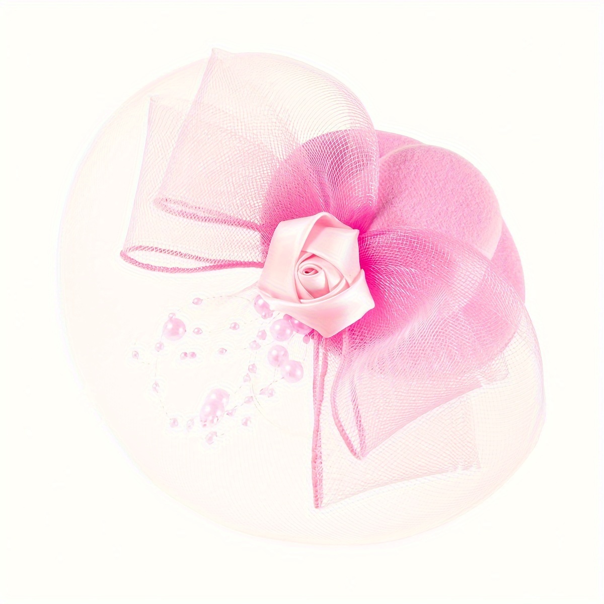 A hand-decorated hat with feather, flower and tulle for ladies is suitable for carnival, Christmas, Halloween, tea parties, birthdays, horse races, wedding headwear, Derby hats and church hats. It features a clipper design Application Scenario