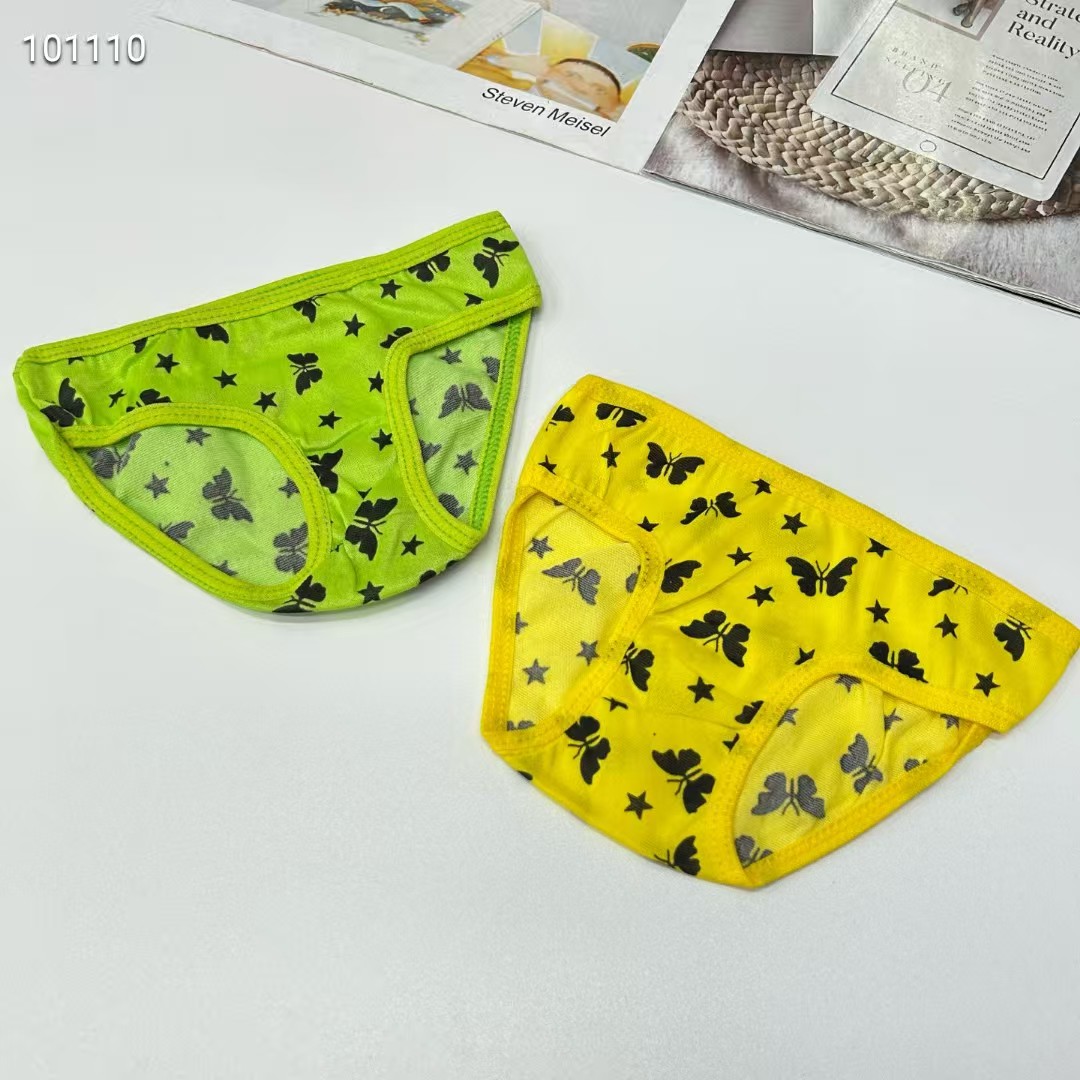 DD-338# Foreign trade export Underwear, Popular African Girls' underwear, comfortable and breathable underwear, children's clothing, butterfly print triangle pants, children's underwear, QNI Specification drawing