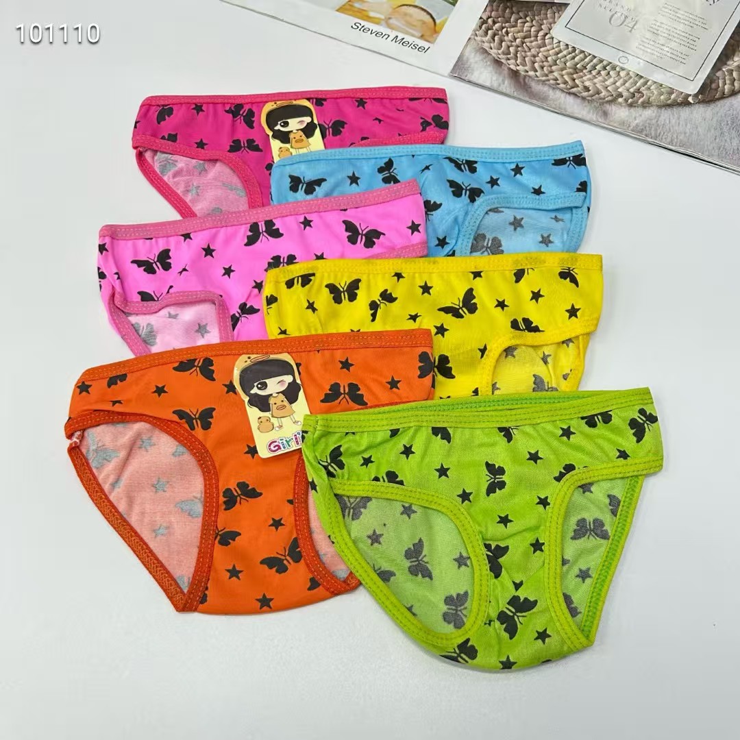 DD-338# Foreign trade export Underwear, Popular African Girls' underwear, comfortable and breathable underwear, children's clothing, butterfly print triangle pants, children's underwear, QNI Item Picture