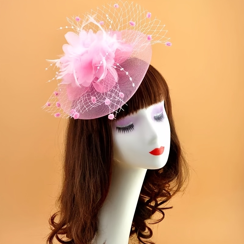 Tea party, birthday, horse race, wedding, tulle decoration, top hat, Derby hat, church hat, Christmas and Halloween, dual-purpose with clips and headbands Application Scenario