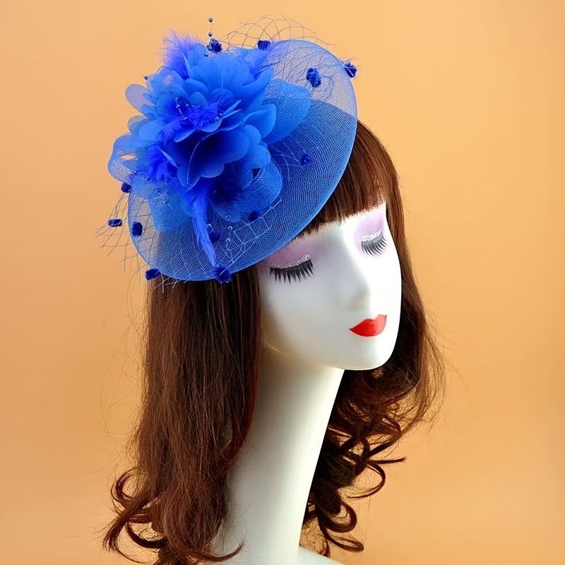 Tea party, birthday, horse race, wedding, tulle decoration, top hat, Derby hat, church hat, Christmas and Halloween, dual-purpose with clips and headbands Specification image