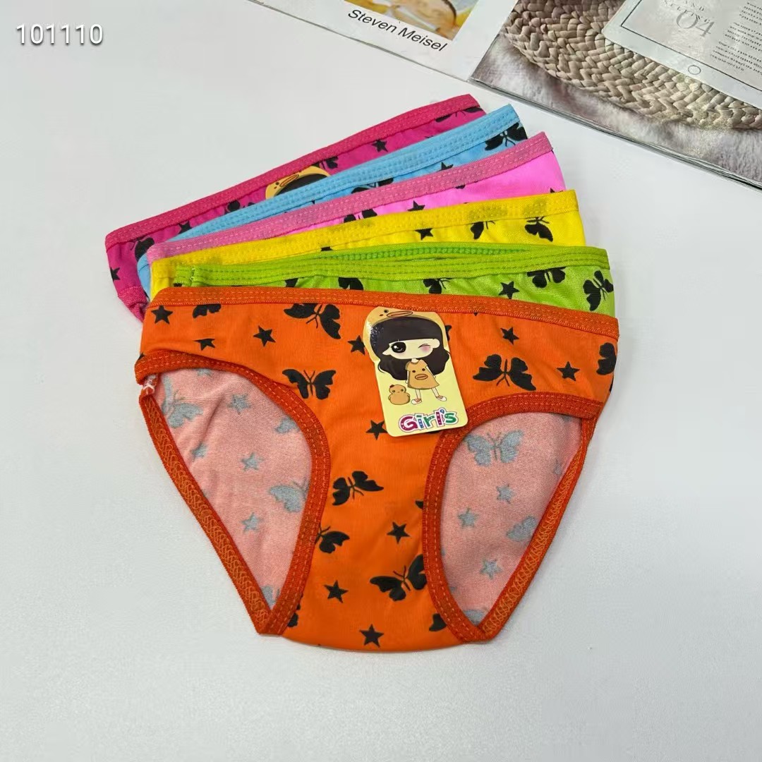 DD-338# Foreign trade export Underwear, Popular African Girls' underwear, comfortable and breathable underwear, children's clothing, butterfly print triangle pants, children's underwear, QNI details Picture