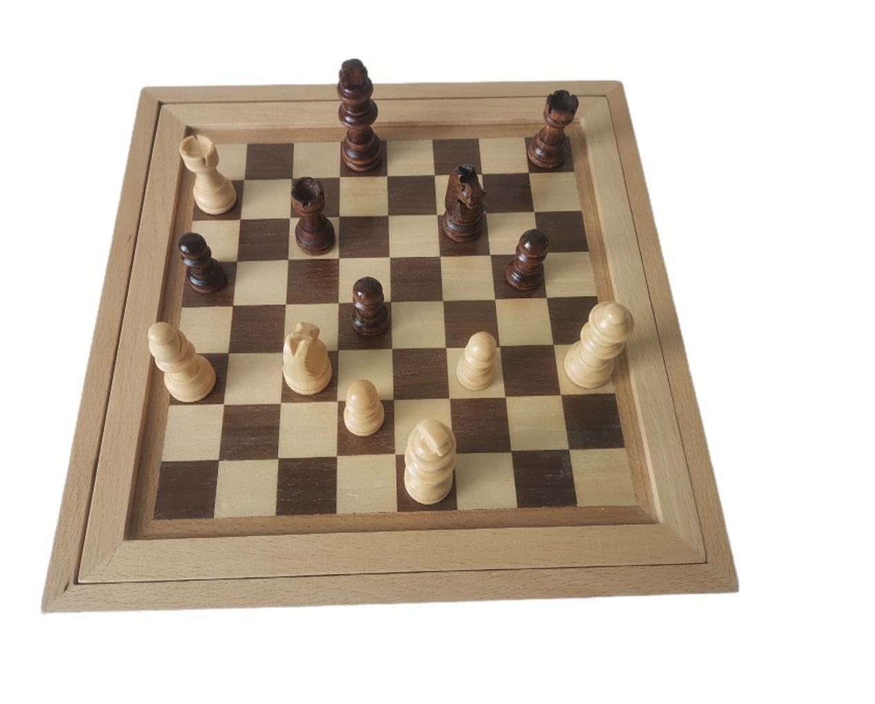 际象棋九子棋骨牌国际跳棋木皮棋盘榉木棋盒