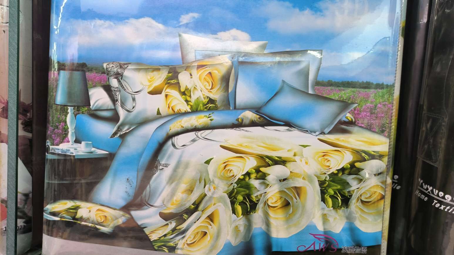 Wholesale of 100-piece pure cotton light luxury quilt cover with simple printed four-season wedding bedding Item Picture