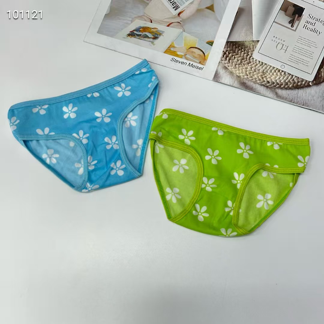 DD-8183# Foreign trade export underwear, popular African Girls' underwear, comfortable and breathable underwear, children's clothing, four-leaf clover printed triangle pants, children's underwear, QNI details Picture
