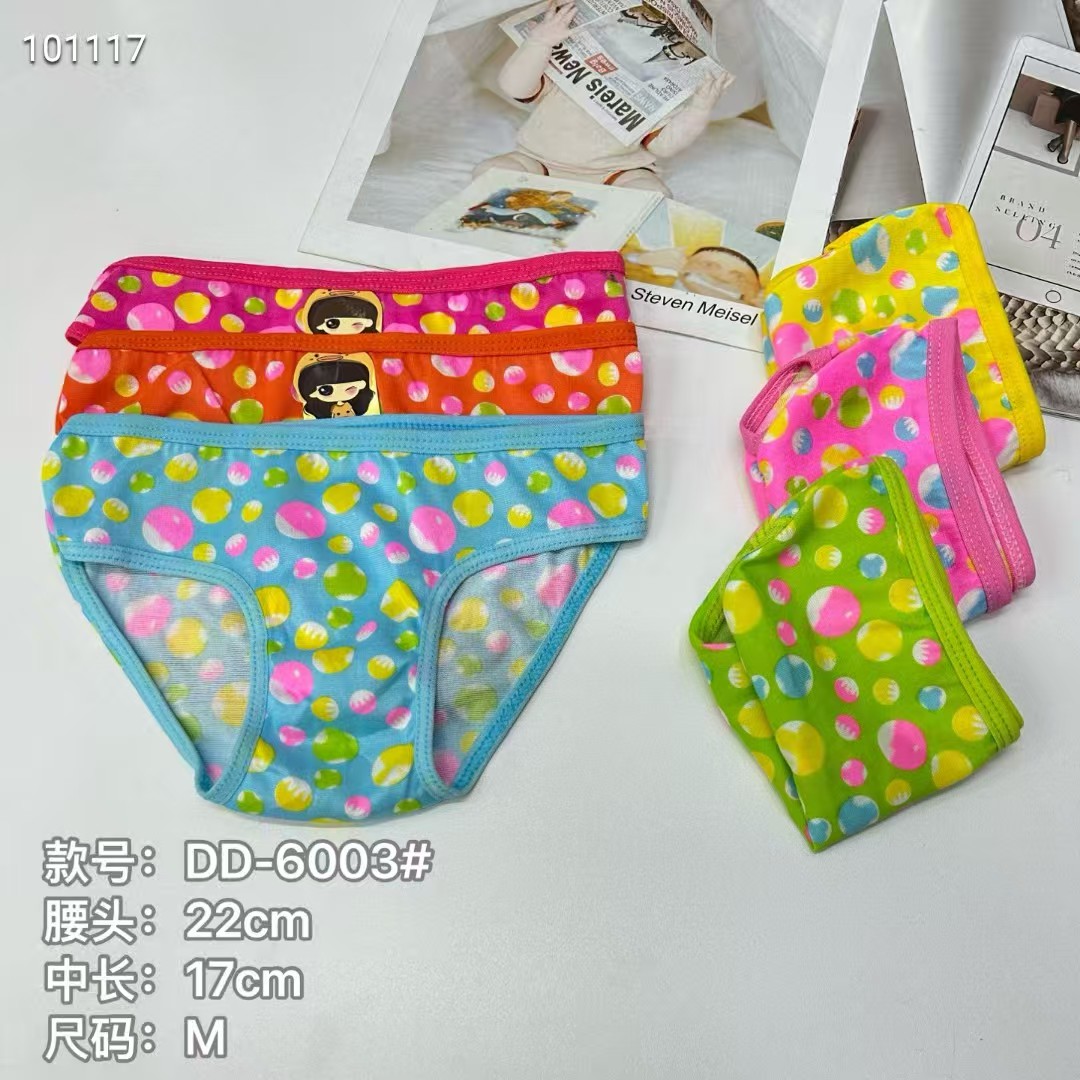 DD-6003#外贸出口内裤非洲热销女童内裤舒适透气内裤T童装圆点印花三角裤童内裤QNI
