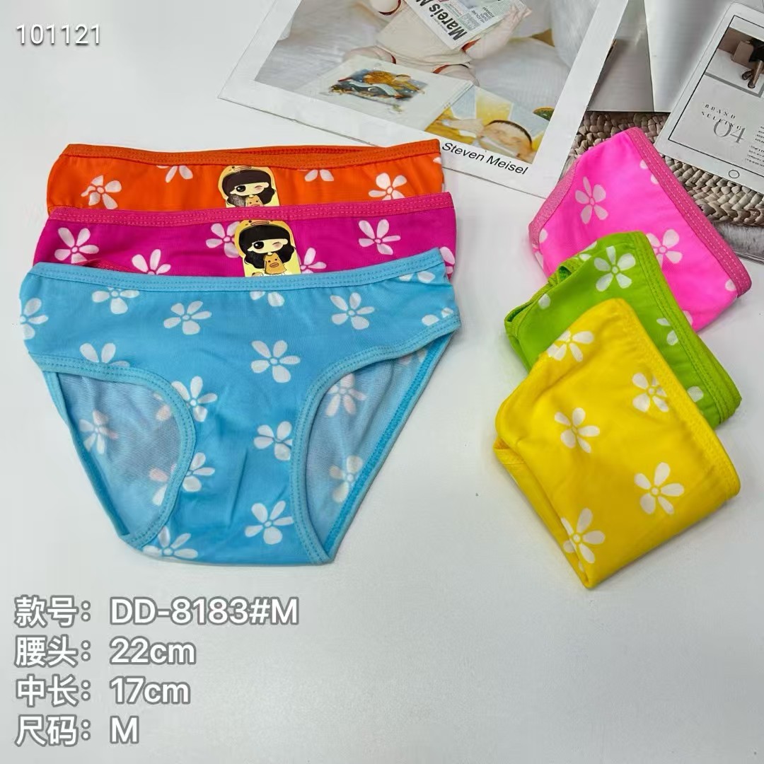 DD-8183# Foreign trade export underwear, popular African Girls' underwear, comfortable and breathable underwear, children's clothing, four-leaf clover printed triangle pants, children's underwear, QNI full figure