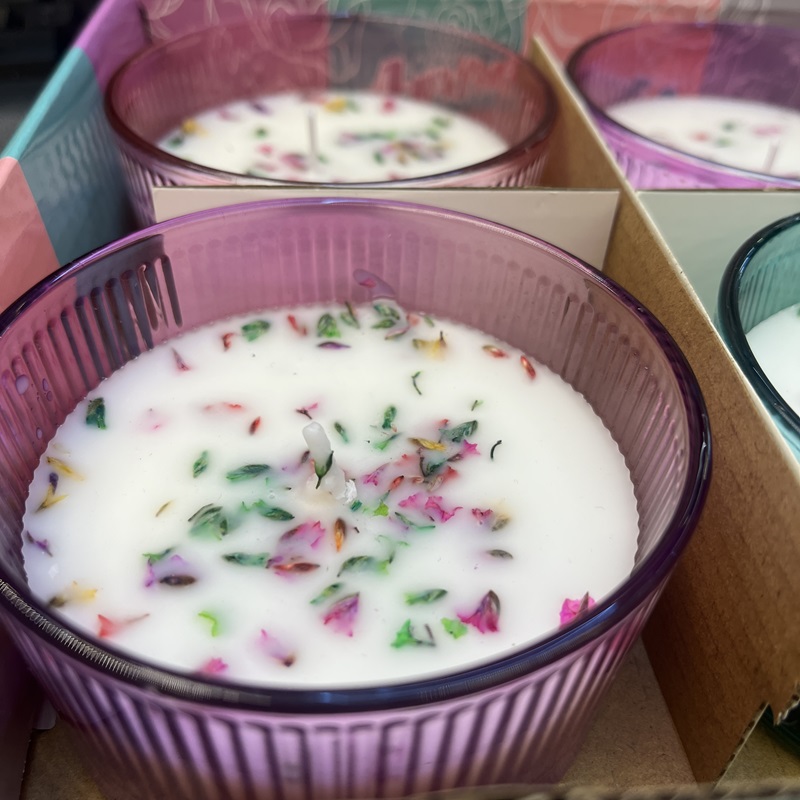 Large flower glass cups, scented candles, souvenirs, wedding gifts, scented gifts, birthday candles, paraffin ornaments, decorations Specification image