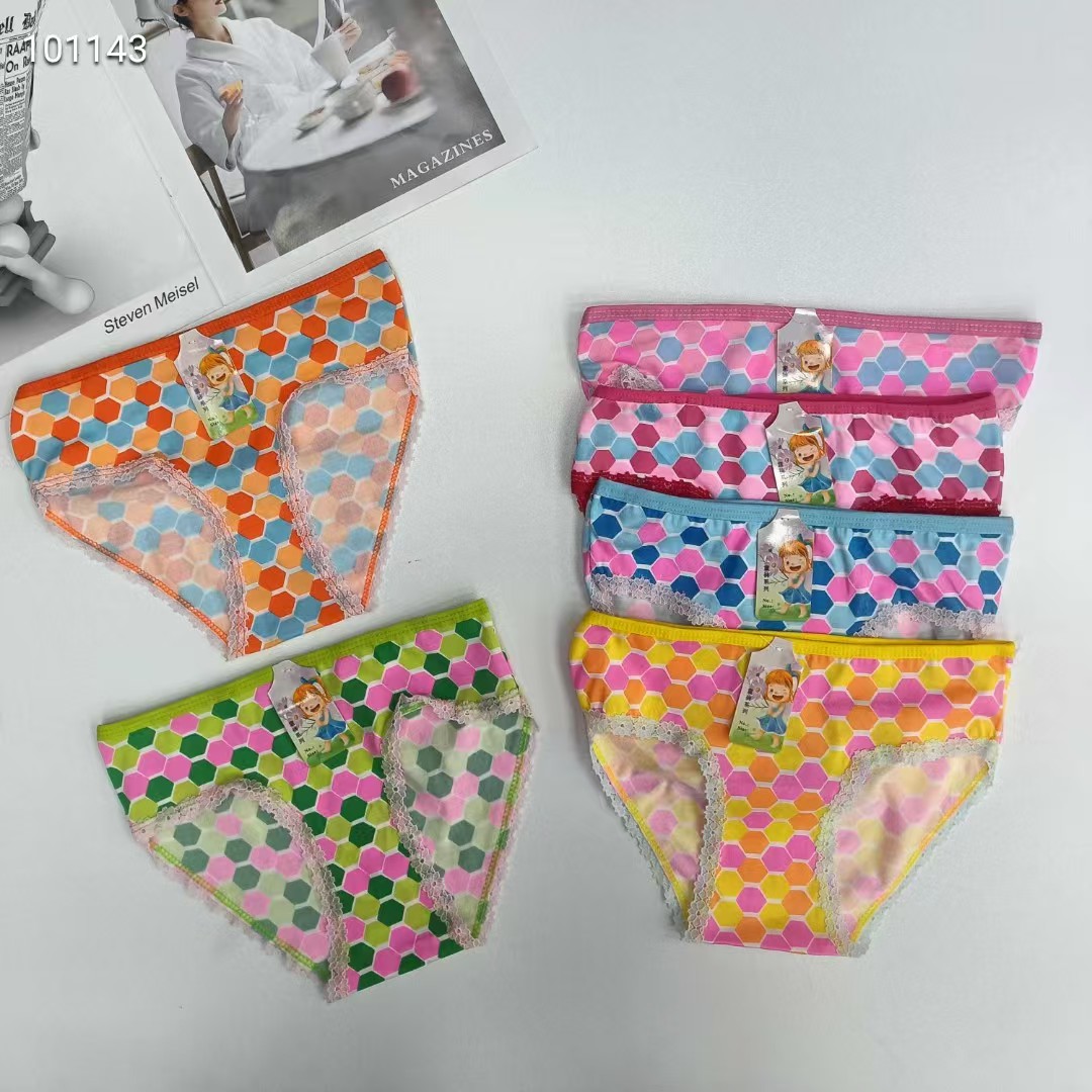 DD-335# Export underwear for foreign trade, popular African Girls' underwear, comfortable and breathable underwear, children's wear, printed lace triangle pants, children's underwear, QNI Item Picture