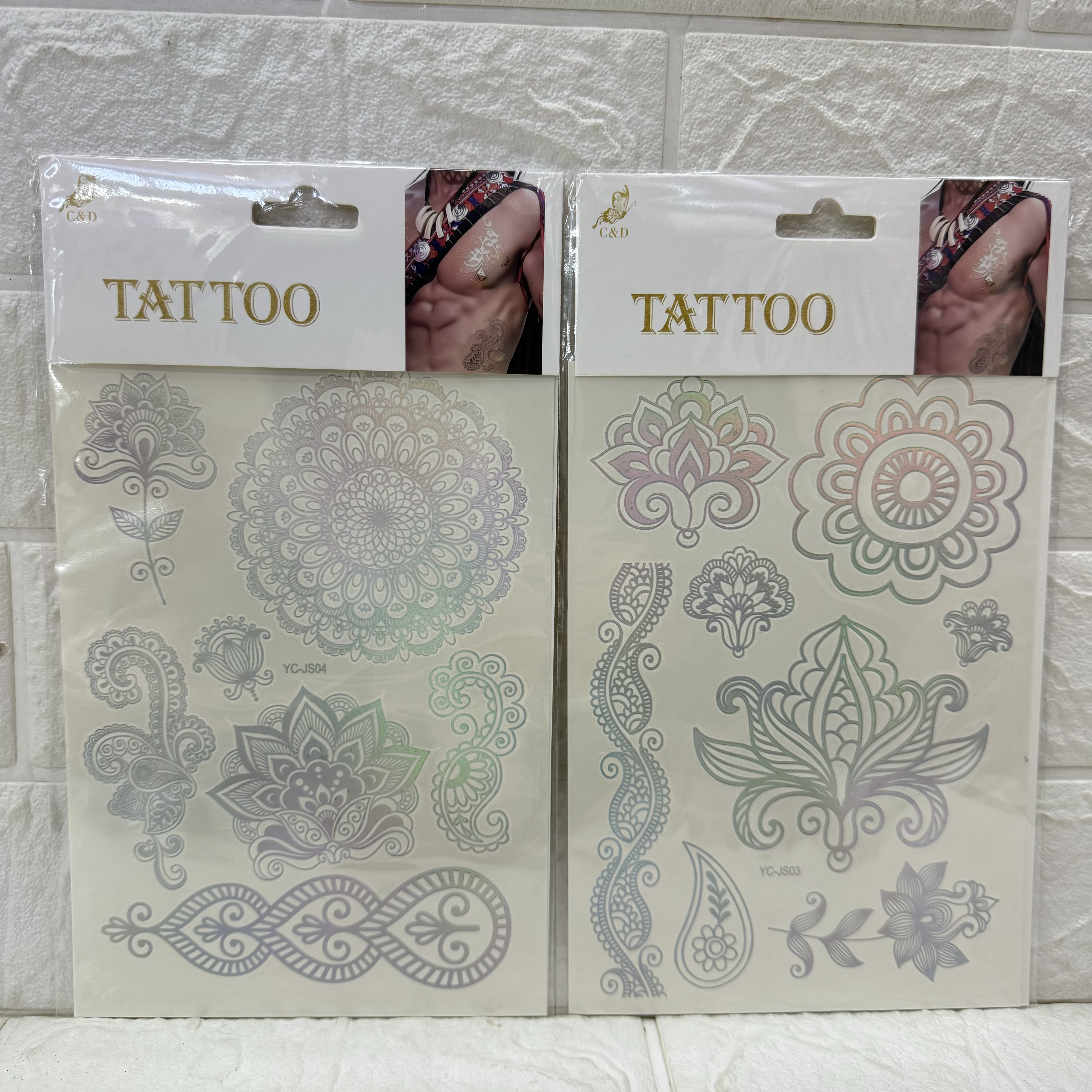 烫金纹身贴纸 手臂手背装饰防水纹身 小清新烫金银纹身贴纸