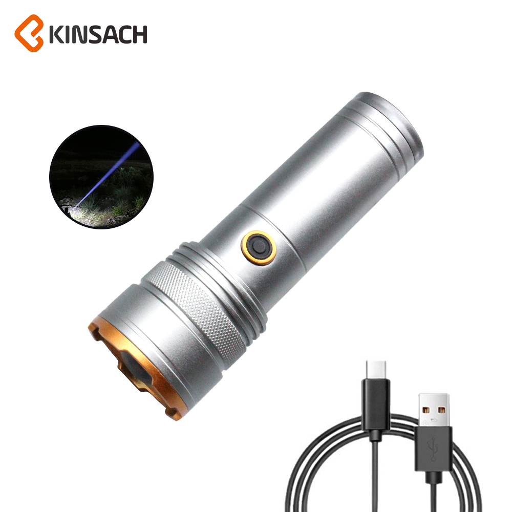 KINSACH flashlight, white laser high-intensity flashlight, multi-functional emergency lighting portable searchlight