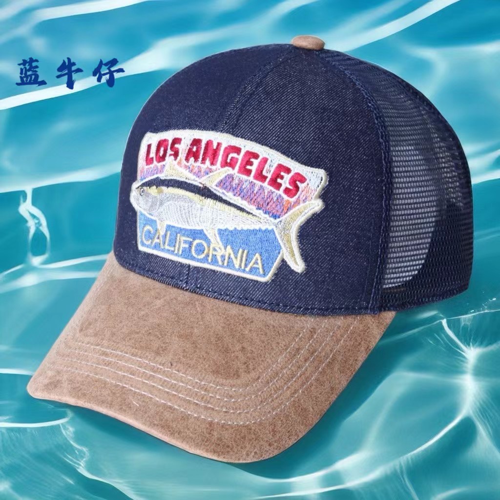 The 24010 patchwork net hat is a popular embroidered hat Application Scenario