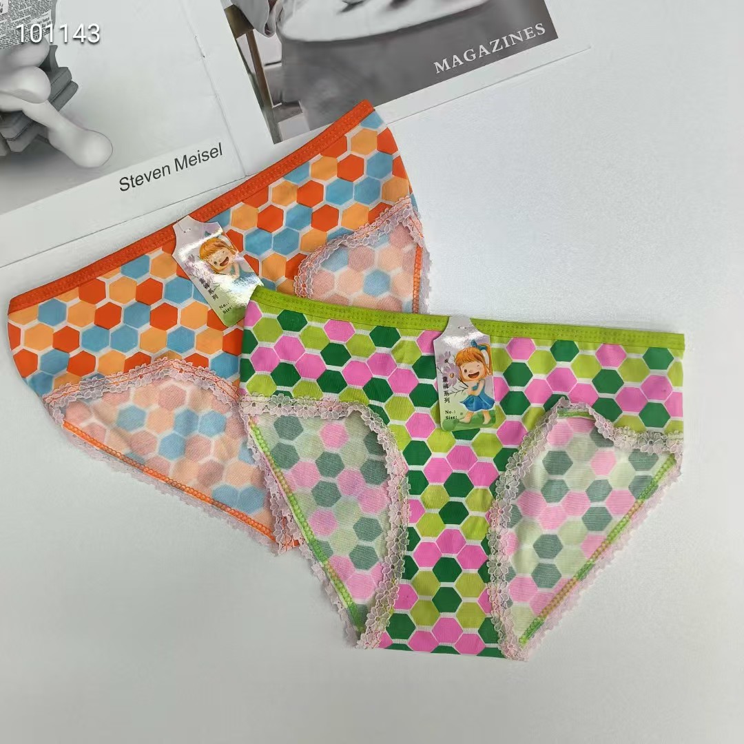 DD-335# Export underwear for foreign trade, popular African Girls' underwear, comfortable and breathable underwear, children's wear, printed lace triangle pants, children's underwear, QNI Specification drawing
