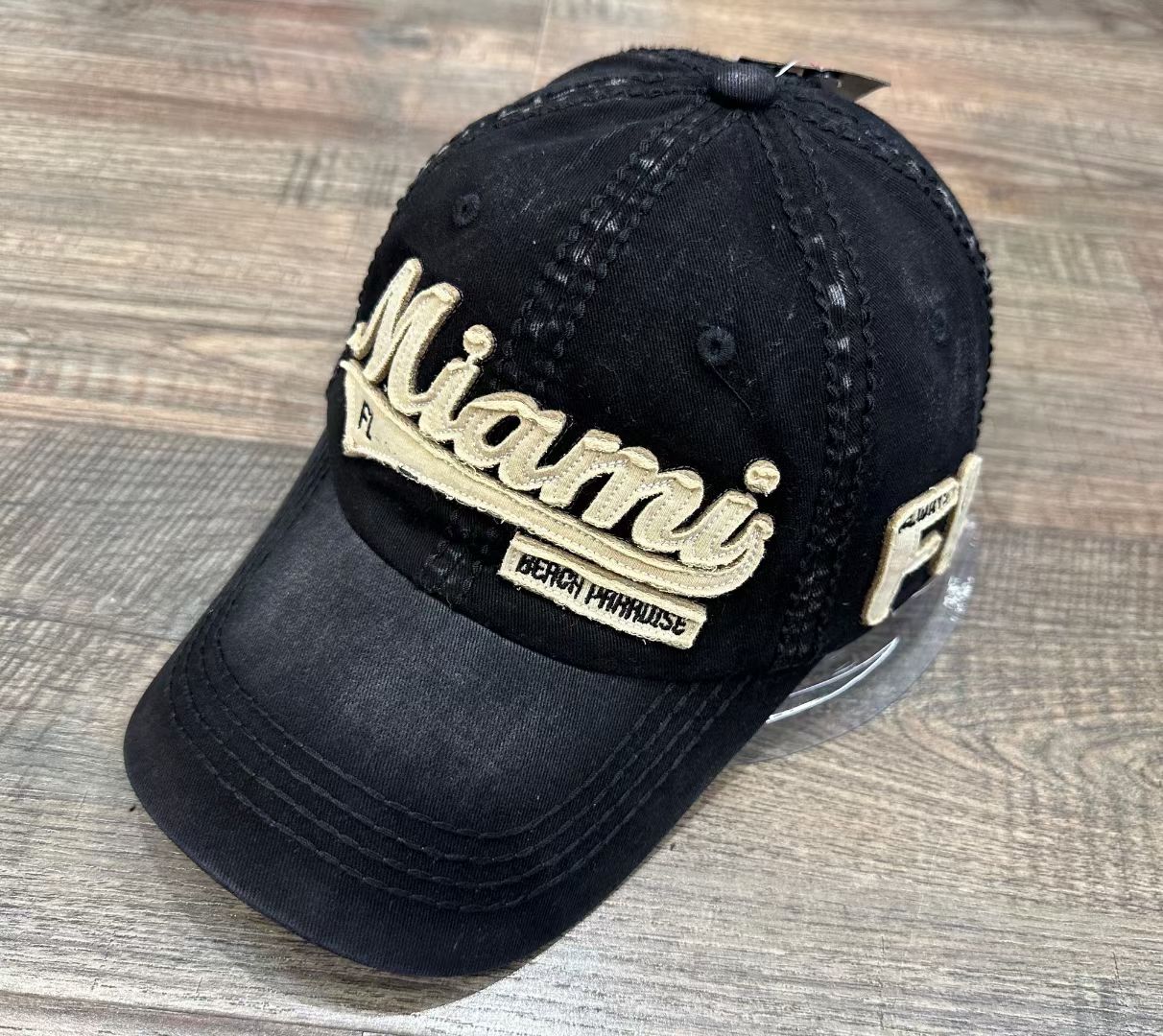 24002 Hand-brushed baseball cap, patchwork embroidered cap, baseball cap for men and women, four seasons Item Picture
