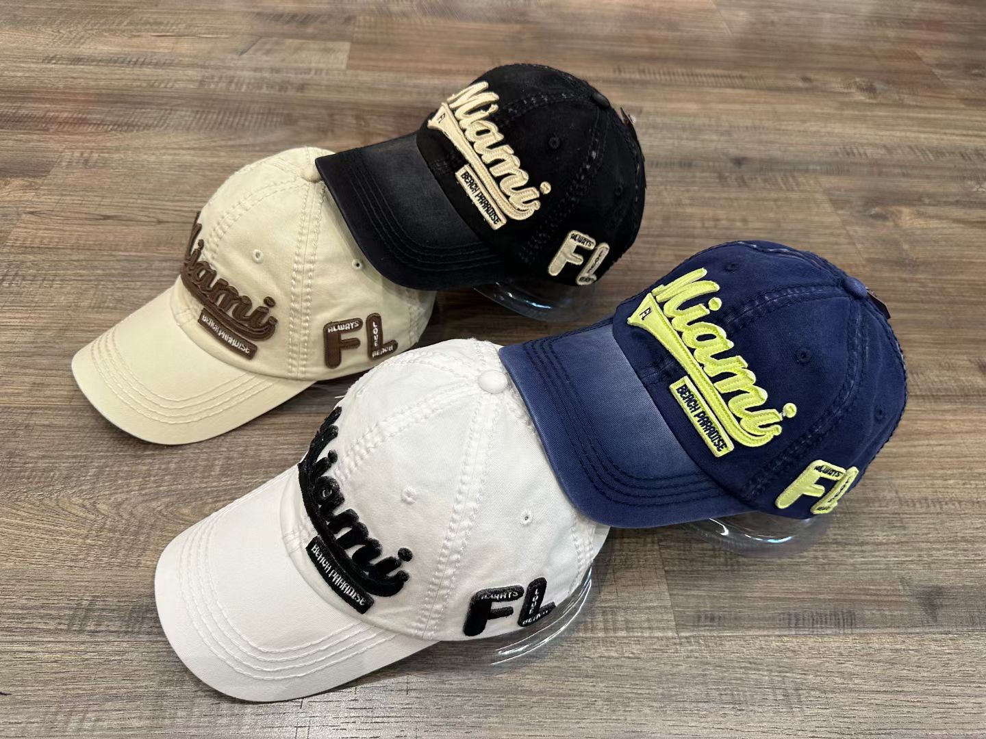 24002 Hand-brushed baseball cap, patchwork embroidered cap, baseball cap for men and women, four seasons detail image 5