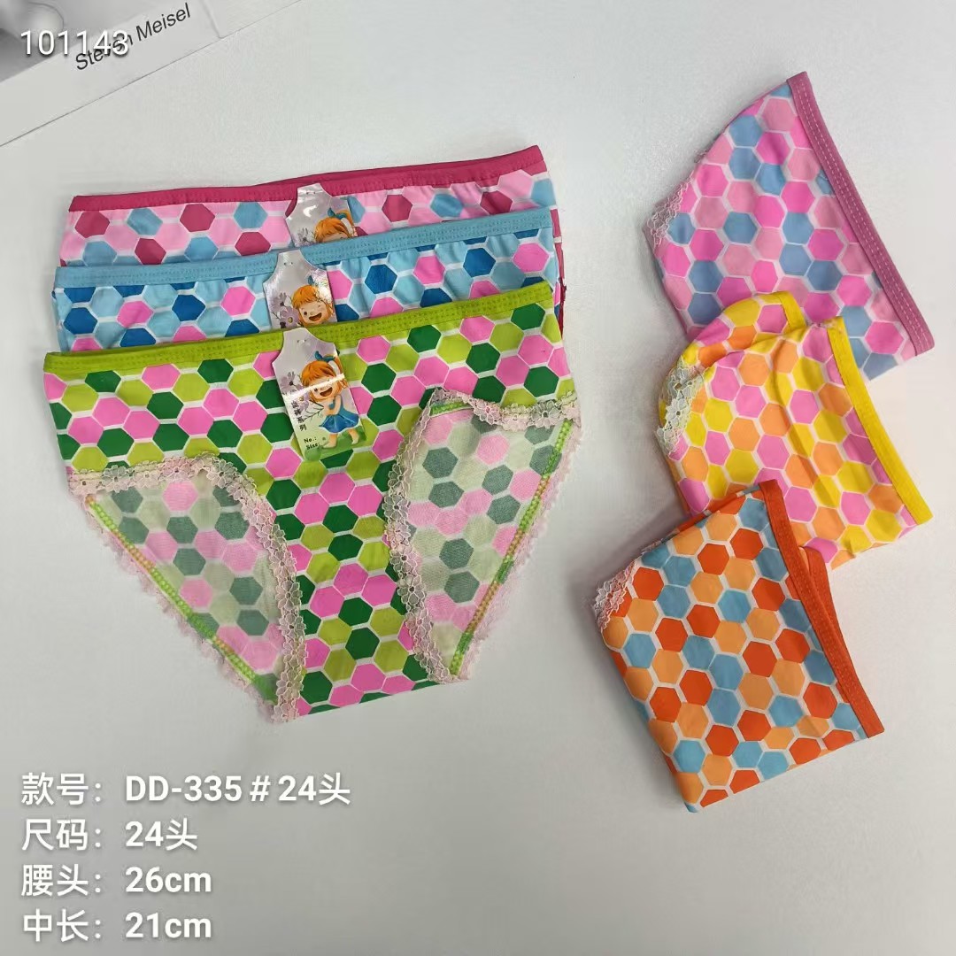 DD-335# Export underwear for foreign trade, popular African Girls' underwear, comfortable and breathable underwear, children's wear, printed lace triangle pants, children's underwear, QNI full figure
