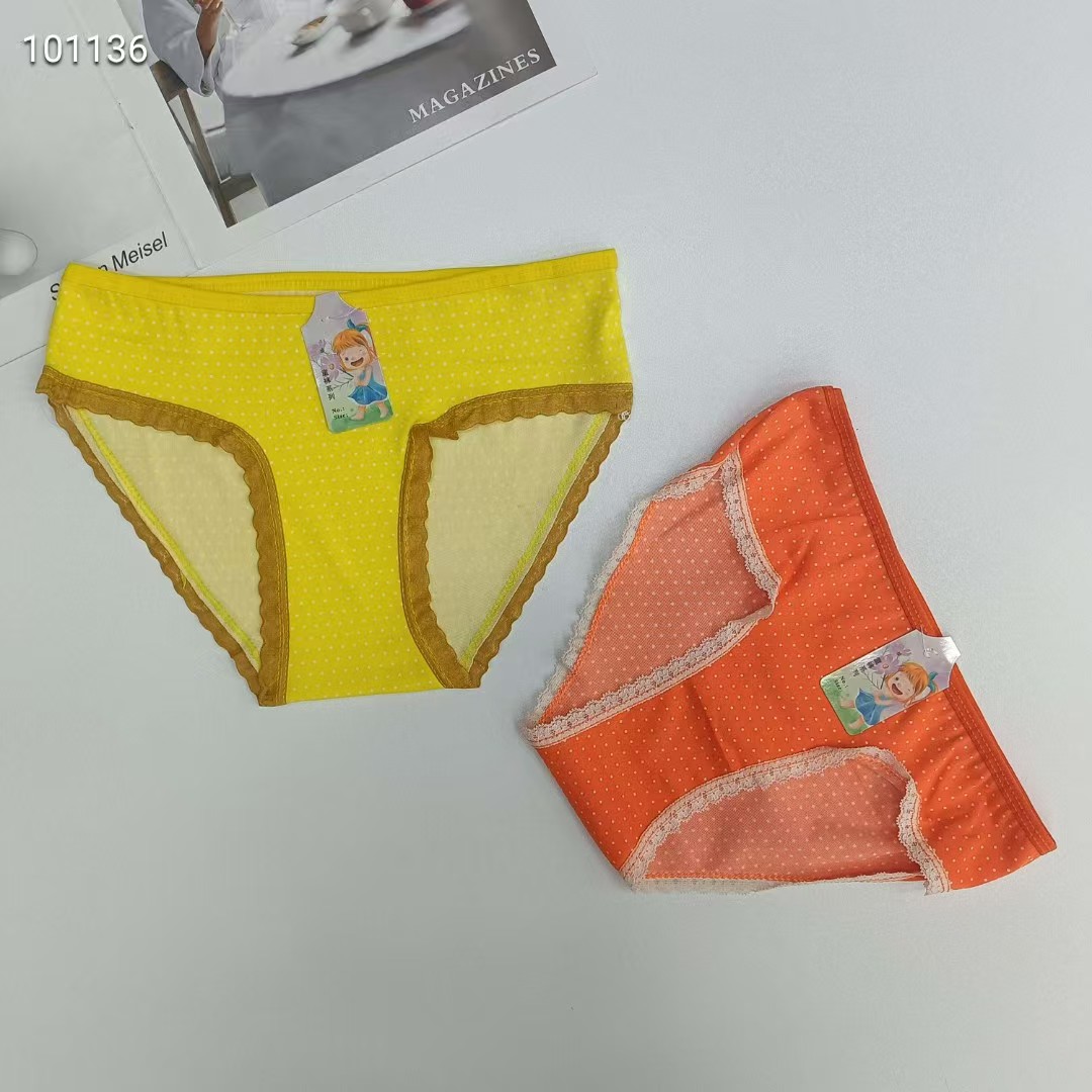 DD-189-24 Foreign trade export underwear, popular African girls' underwear, comfortable and breathable underwear, children's clothing, small polyester-printed lace triangle pants, children's underwear QNI details Picture
