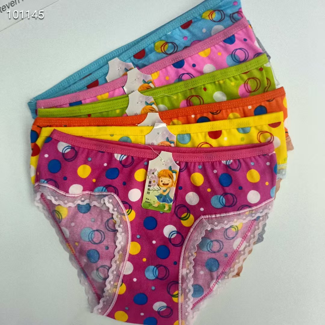 DD-8572# Export underwear for foreign trade, popular African girls' underwear, comfortable and breathable underwear, children's wear, polt-printed lace triangle pants, children's underwear, QNI Specification drawing