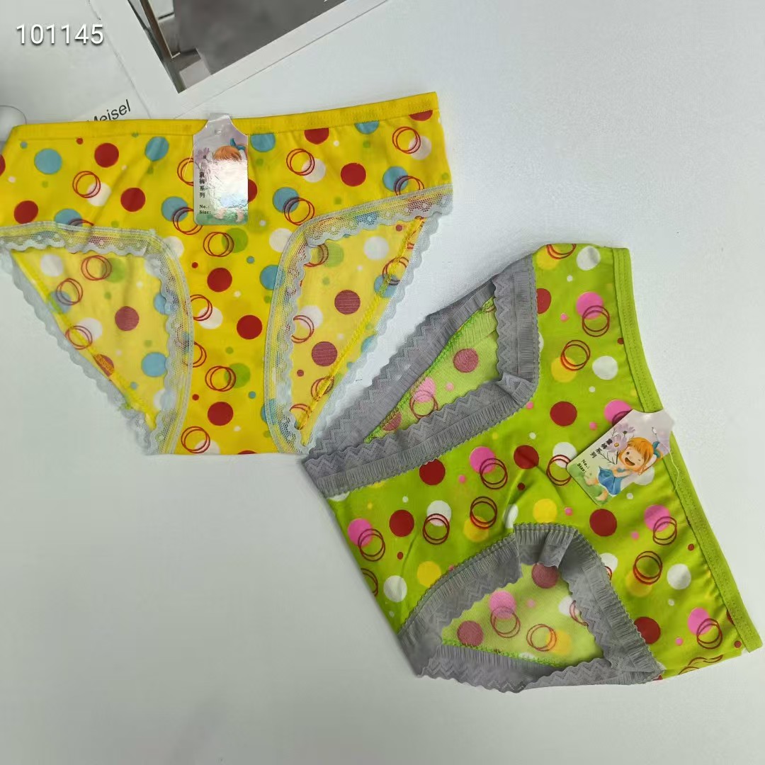 DD-8572# Export underwear for foreign trade, popular African girls' underwear, comfortable and breathable underwear, children's wear, polt-printed lace triangle pants, children's underwear, QNI details Picture