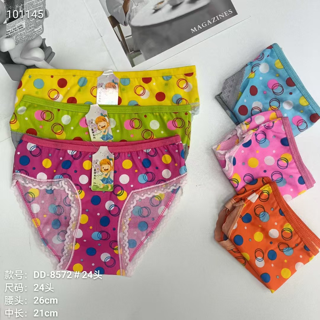 DD-8572# Export underwear for foreign trade, popular African girls' underwear, comfortable and breathable underwear, children's wear, polt-printed lace triangle pants, children's underwear, QNI
