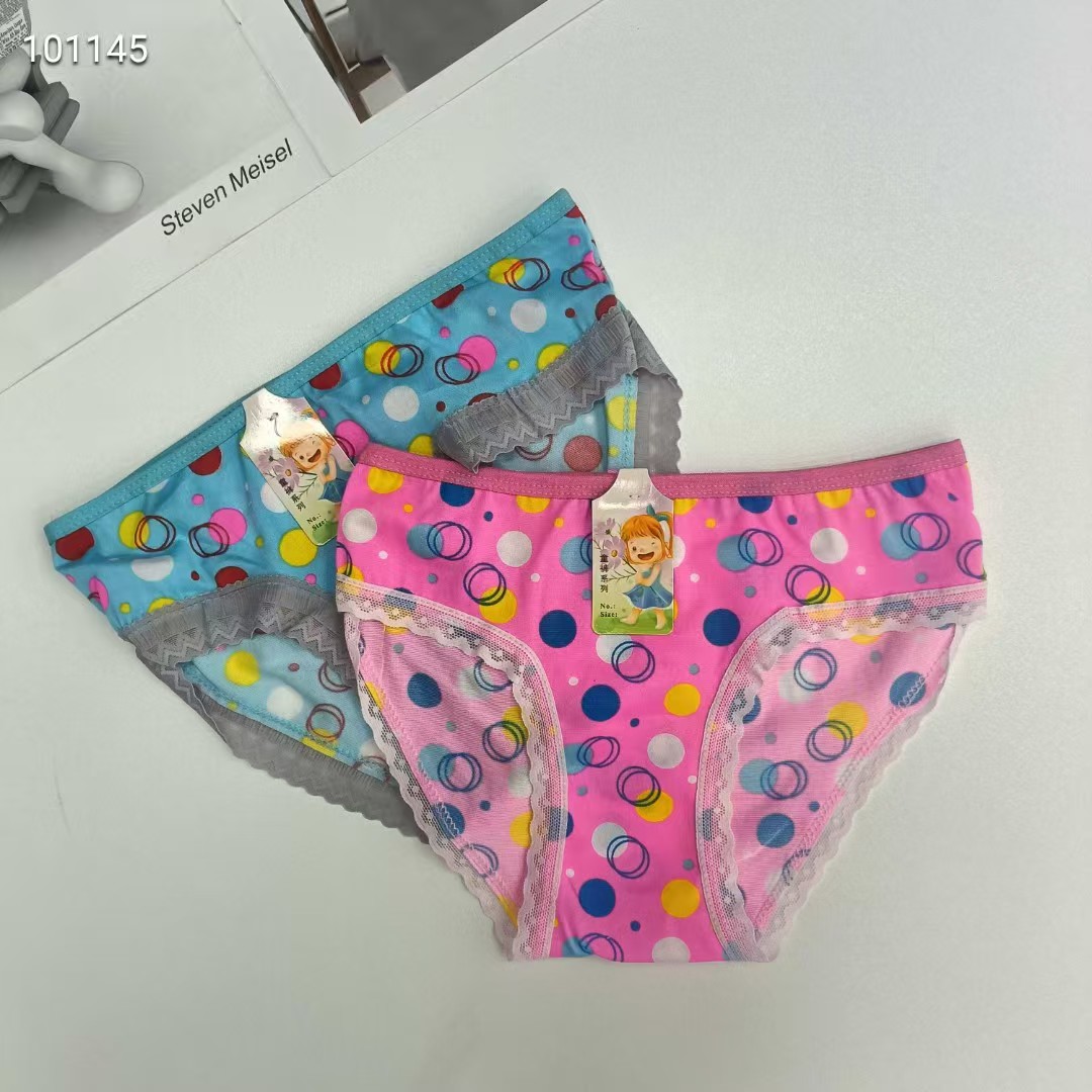 DD-8572# Export underwear for foreign trade, popular African girls' underwear, comfortable and breathable underwear, children's wear, polt-printed lace triangle pants, children's underwear, QNI Application Scenario