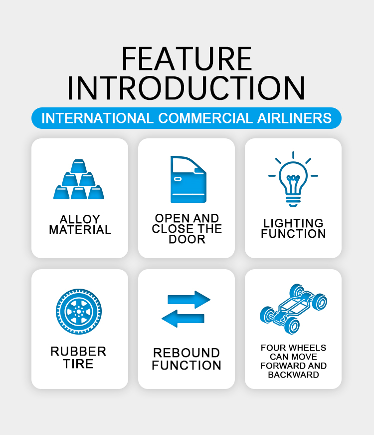 大号国际航空客机模型合金模型回力声光音效潮流艺术桌面潮玩详情2