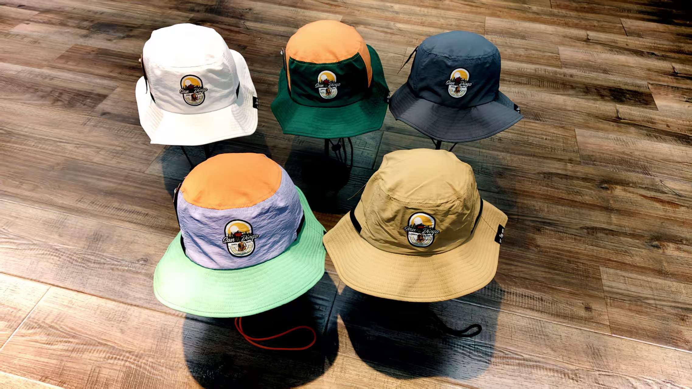 24013 color-blocking quick-drying fisherman's hat, outdoor hat, embroidered hat