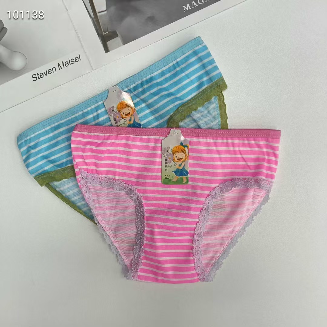 DD-330# Export underwear for foreign trade, popular African girls' underwear, comfortable and breathable underwear, children's clothing, striped printed lace triangle pants, children's underwear, QNI Application Scenario