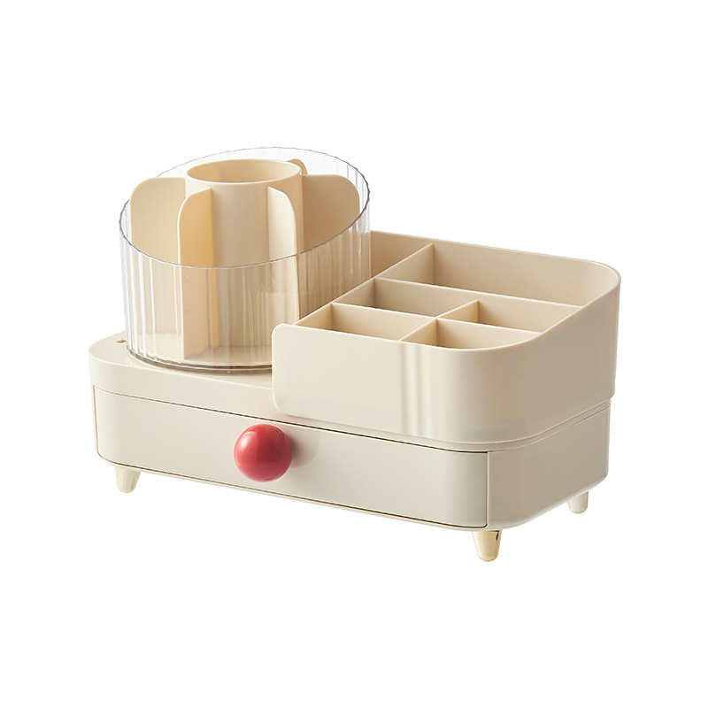 K10-3038-1 Cosmetics Storage Box, high-end desktop dust-proof skin care products, light luxury new makeup brush holder Item Picture