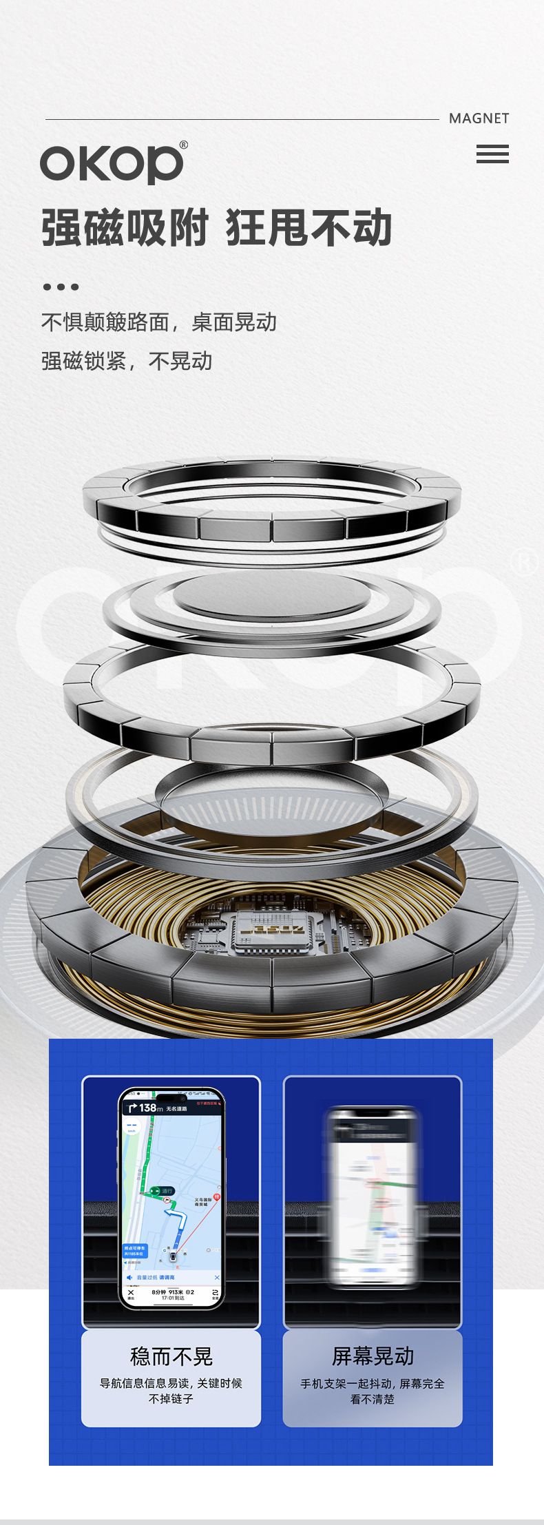 761 5-in-1 Bluetooth Speaker, 15w wireless magnetized phone stand, ambient light, desktop mini speaker, cross-border pic 6