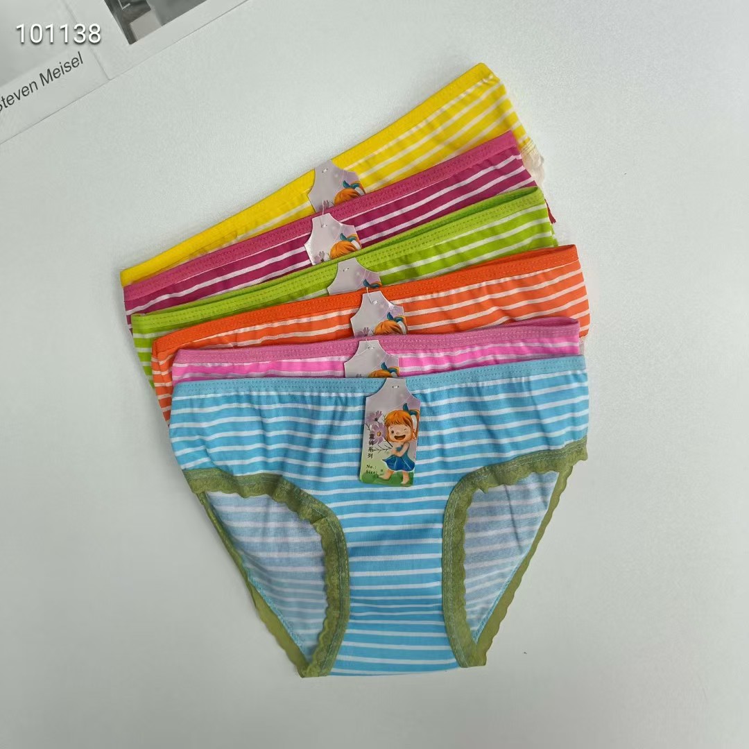 DD-330# Export underwear for foreign trade, popular African girls' underwear, comfortable and breathable underwear, children's clothing, striped printed lace triangle pants, children's underwear, QNI Specification drawing