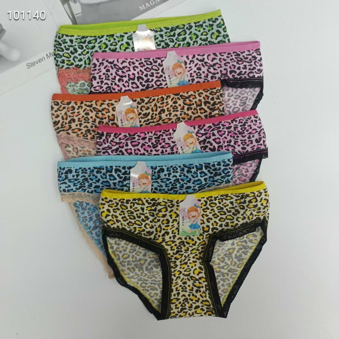 DD-562# Export underwear for foreign trade, popular African girls' underwear, comfortable and breathable underwear, children's clothing, sexy leopard print lace triangle pants, children's underwear QNI Item Picture