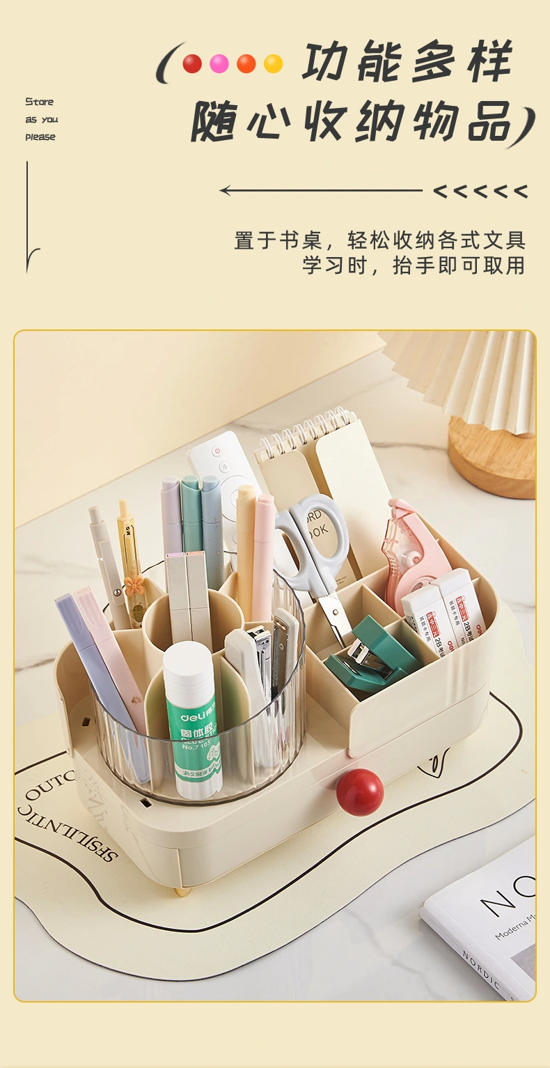 K10-3038-1 Cosmetics Storage Box, high-end desktop dust-proof skin care products, light luxury new makeup brush holder detail image 7