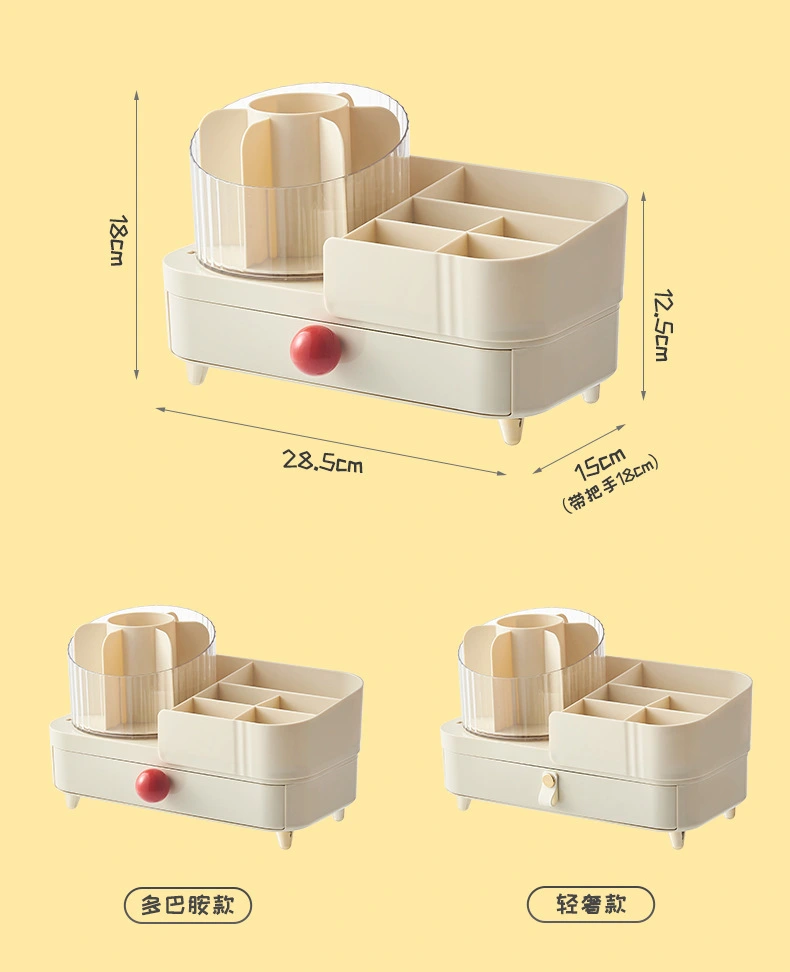 K10-3038-1 Cosmetics Storage Box, high-end desktop dust-proof skin care products, light luxury new makeup brush holder detail image 12