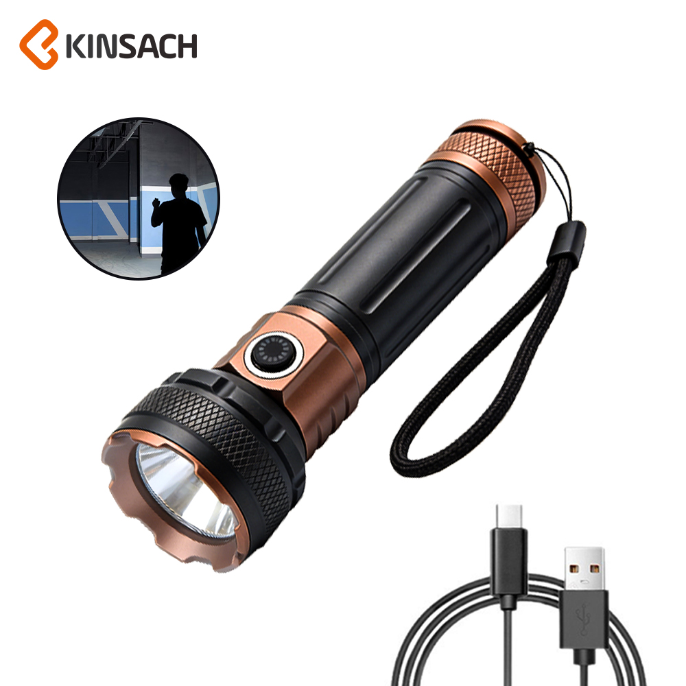 KINSACH high-intensity flashlight, mini lighting flashlight, high beam lamp, with magnetic suction at the tail