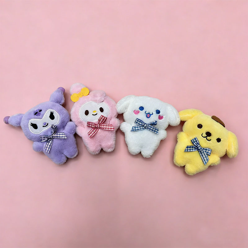 Sanrio bow tie style plush toys, souvenirs, dolls, cartoon accessories, pendants, plush figurines, keychains, cloth dolls, cute decorations, gifts, claw machine factory direct sales