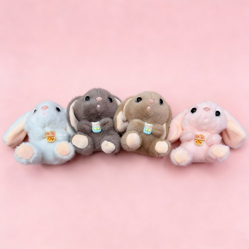 Long-eared rabbit animal plush toys, souvenirs, dolls, cartoon accessories, pendants, plush figurines, keychains, cloth dolls, cute decorative gifts, claw machine factory direct sales