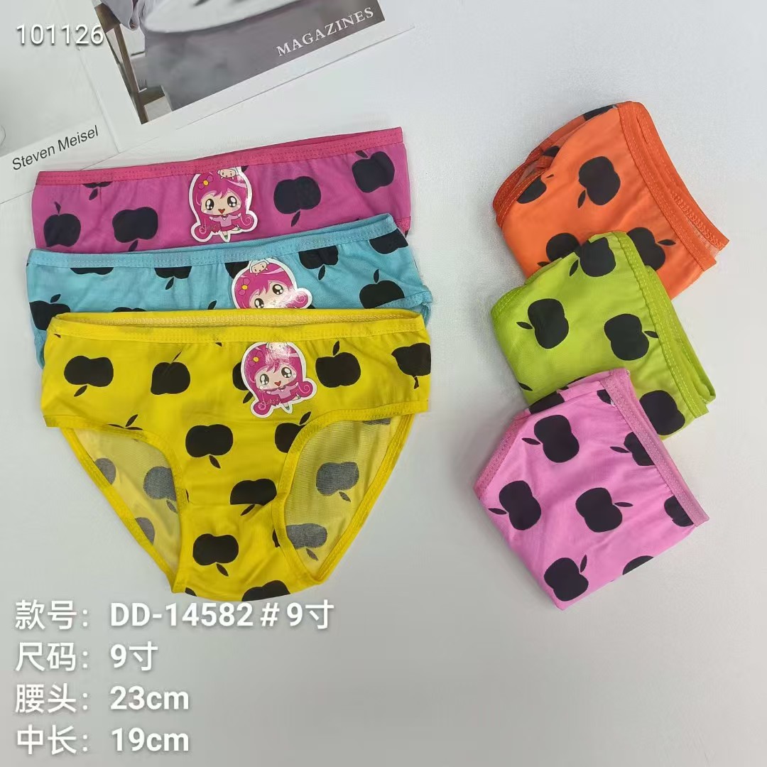 DD-14582#外贸出口内裤非洲热销女童内裤舒适透气内裤童装印花牛奶丝三角裤童内裤QNI
