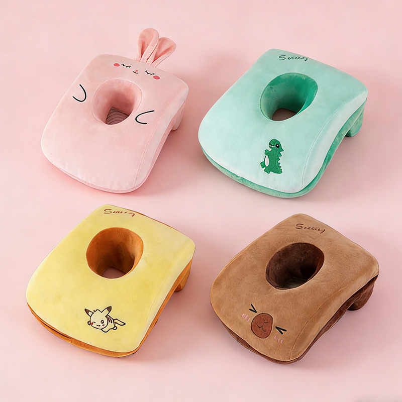 儿童卡通动漫周边乳胶颈枕可爱卡通方形旅行汽车高铁飞机旅行旅游枕头午睡记忆棉素色护颈枕回弹绒立方记忆棉U枕U型枕