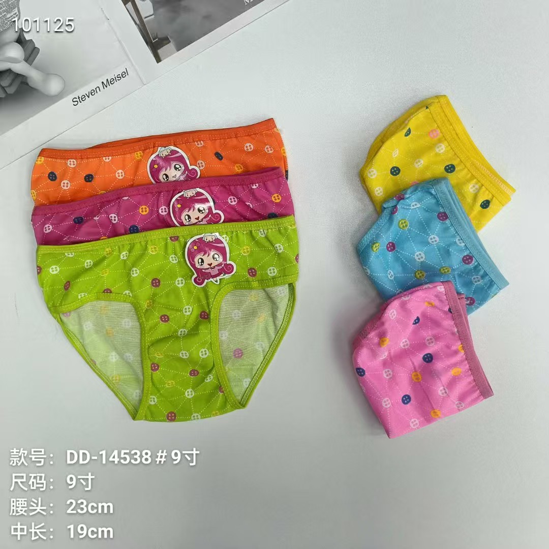 DD-14583# Foreign trade export Underwear, popular African girls' underwear, comfortable and breathable underwear, children's clothing, printed milk silk triangle pants, children's underwear, QNI full figure
