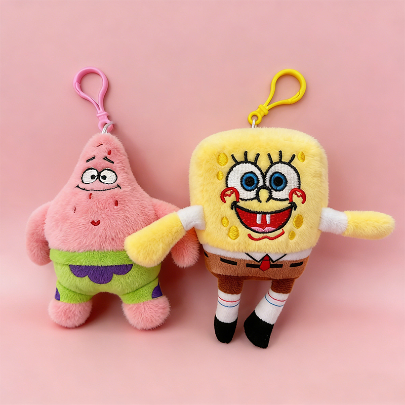 毛绒玩具海绵宝宝胖大星绒立方公仔挂件ins创意玩偶卡通周边挂件毛绒公仔挂件钥匙扣布偶挂件可爱装饰礼物夹娃娃机厂家直销图
