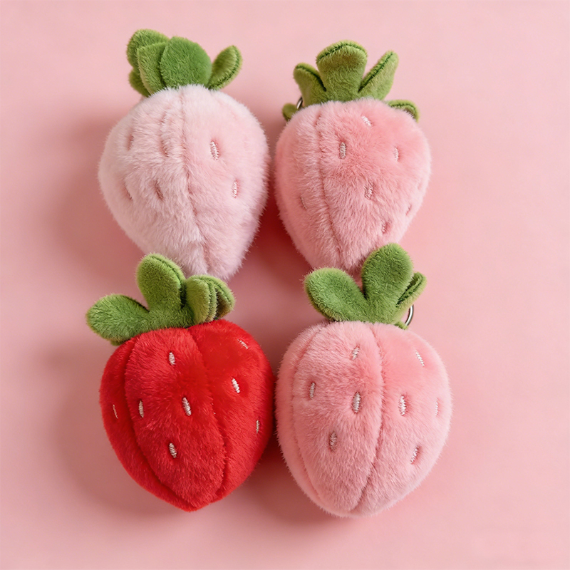 Plush Cube figurine pendants, plush toys, strawberry fruit cultural and creative souvenirs, creative dolls, cartoon peripheral pendants, plush figurine pendants, keychains, cloth doll pendants, cute decorative gifts, claw machine factory direct sales